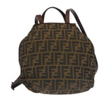 FENDI Zucca Canvas Backpack Brown Black Silveram7286