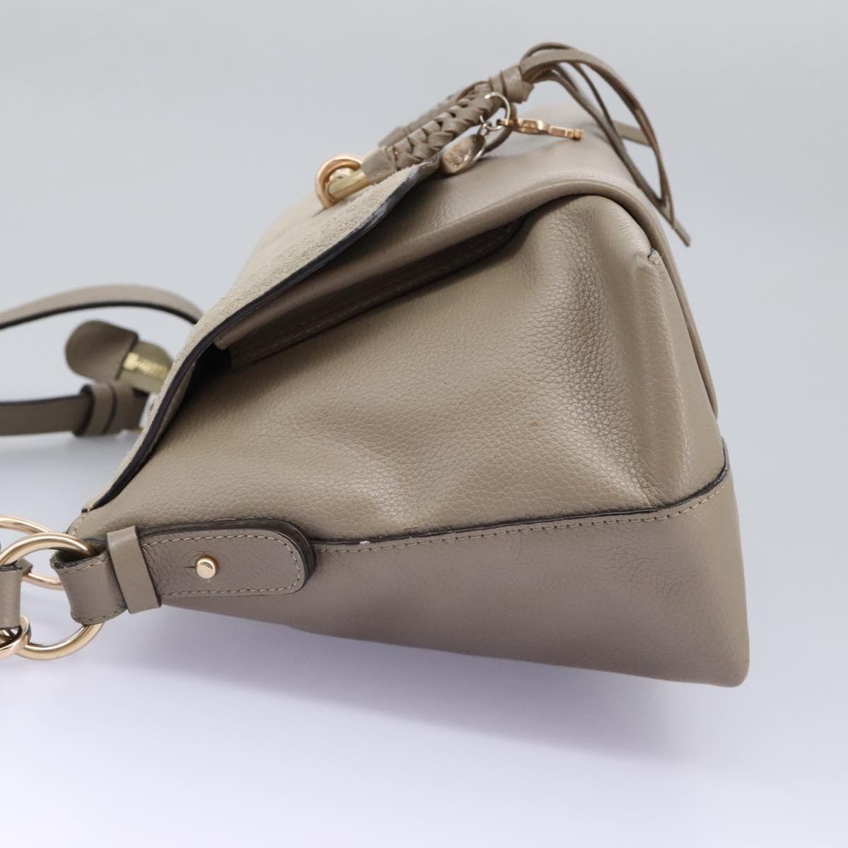 See by Chloe Shoulder Bag Leather Suede 2way Beige Gold am7344