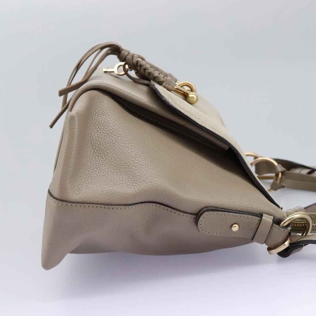 See by Chloe Shoulder Bag Leather Suede 2way Beige Gold am7344
