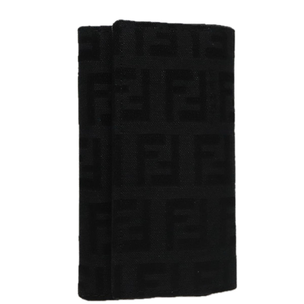 FENDI Zucchino Canvas Key Case Blackam7391