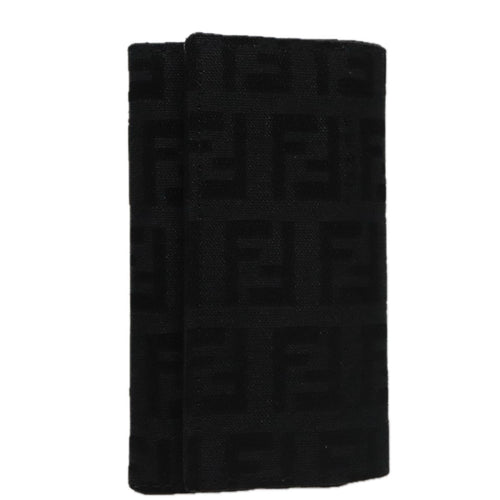 FENDI Zucchino Canvas Key Case Blackam7391