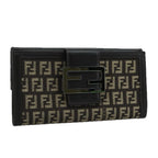 FENDI Zucchino Canvas Wallet Brownam7414
