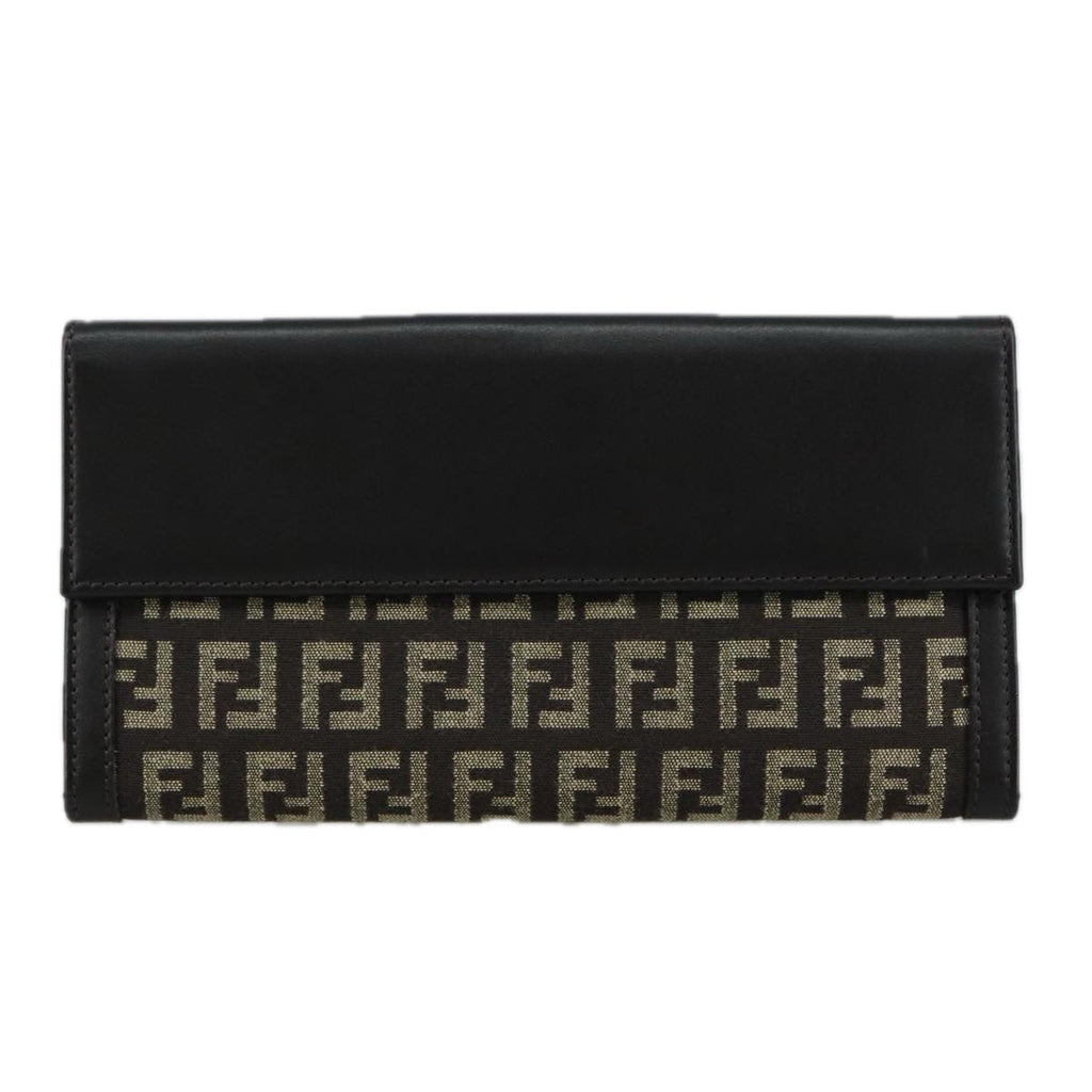 FENDI Zucchino Canvas Wallet Brownam7414