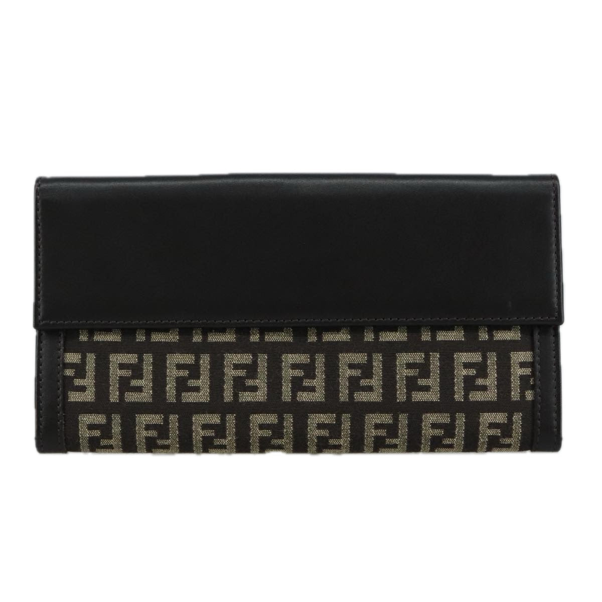 FENDI Zucchino Canvas Wallet Brownam7414