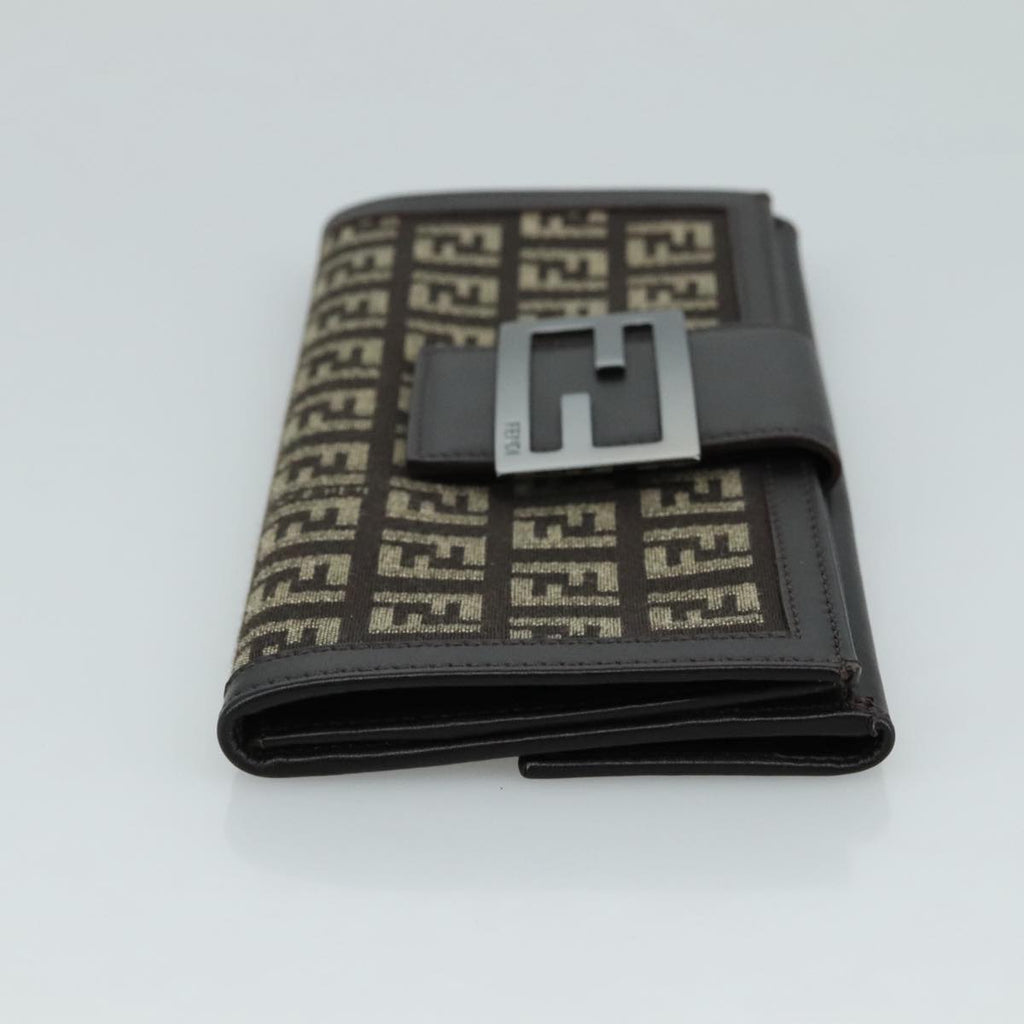 FENDI Zucchino Canvas Wallet Brownam7414