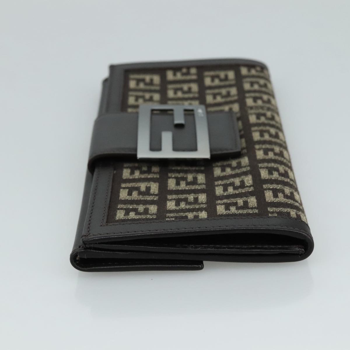 FENDI Zucchino Canvas Wallet Brownam7414
