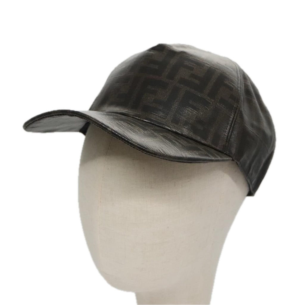 FENDI Zucca Canvas Cap Black Brownam7434