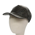 FENDI Zucca Canvas Cap Black Brownam7434