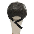 FENDI Zucca Canvas Cap Black Brownam7434