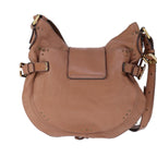 Chloe Paddington Shoulder Bag Leather Brown Gold Silver am7464