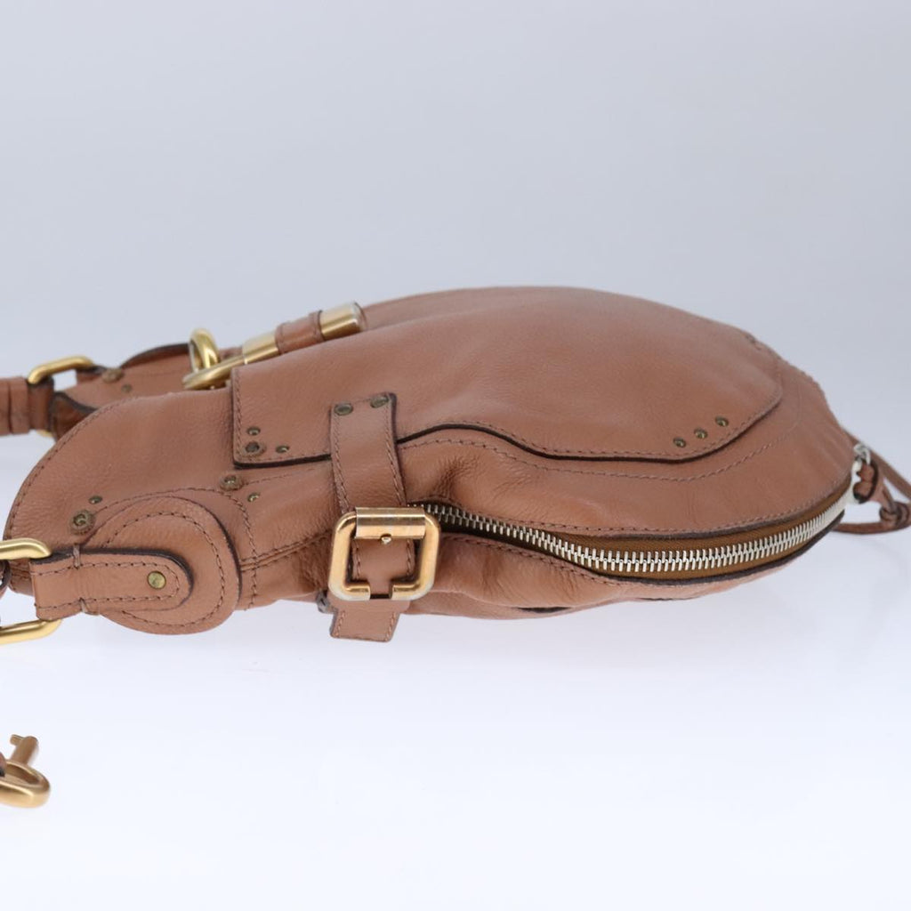 Chloe Paddington Shoulder Bag Leather Brown Gold Silver am7464