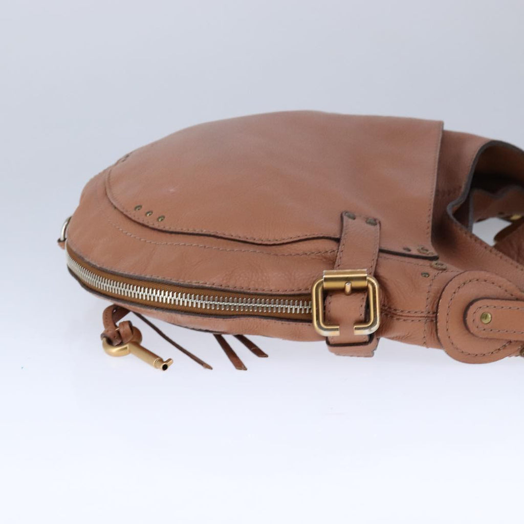 Chloe Paddington Shoulder Bag Leather Brown Gold Silver am7464