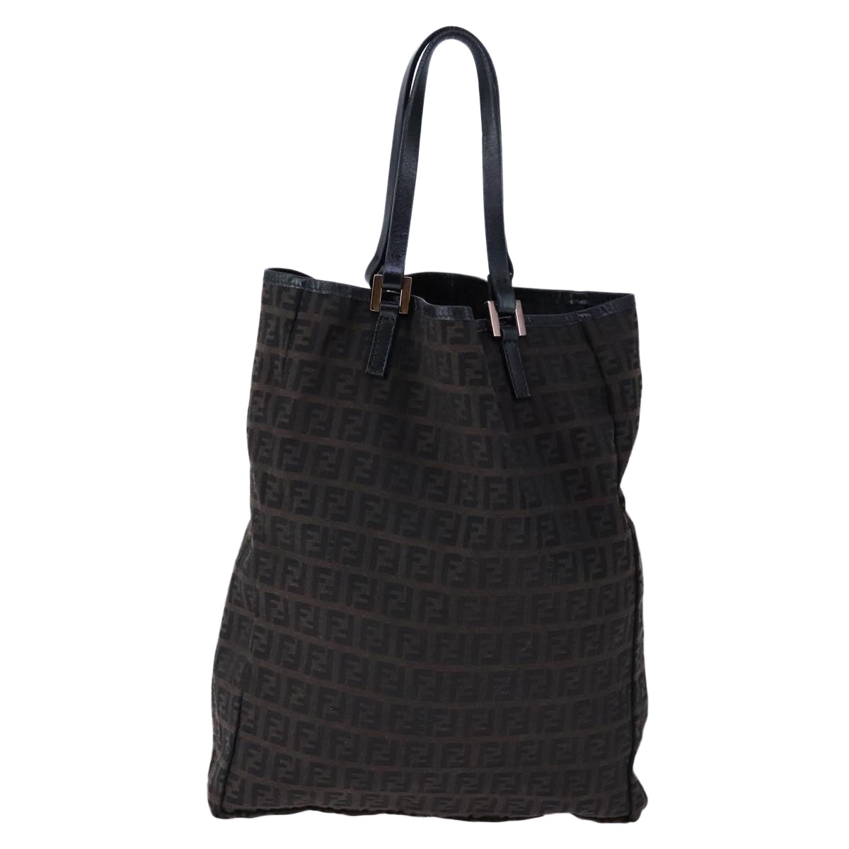 FENDI Zucchino Canvas Tote Bag Brownam7529