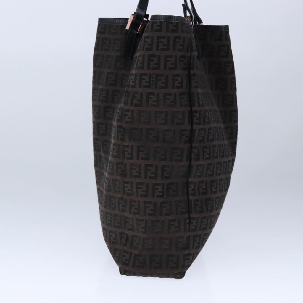 FENDI Zucchino Canvas Tote Bag Brownam7529