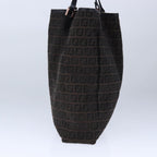 FENDI Zucchino Canvas Tote Bag Brownam7529