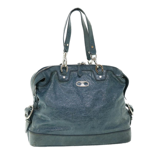CELINE Shoulder Bag Leather Blue  ar10025B