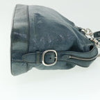 CELINE Shoulder Bag Leather Blue  ar10025B