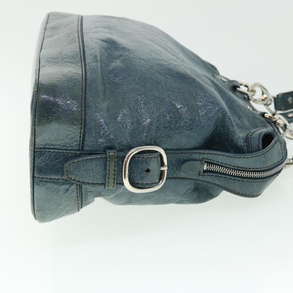 CELINE Shoulder Bag Leather Blue  ar10025B