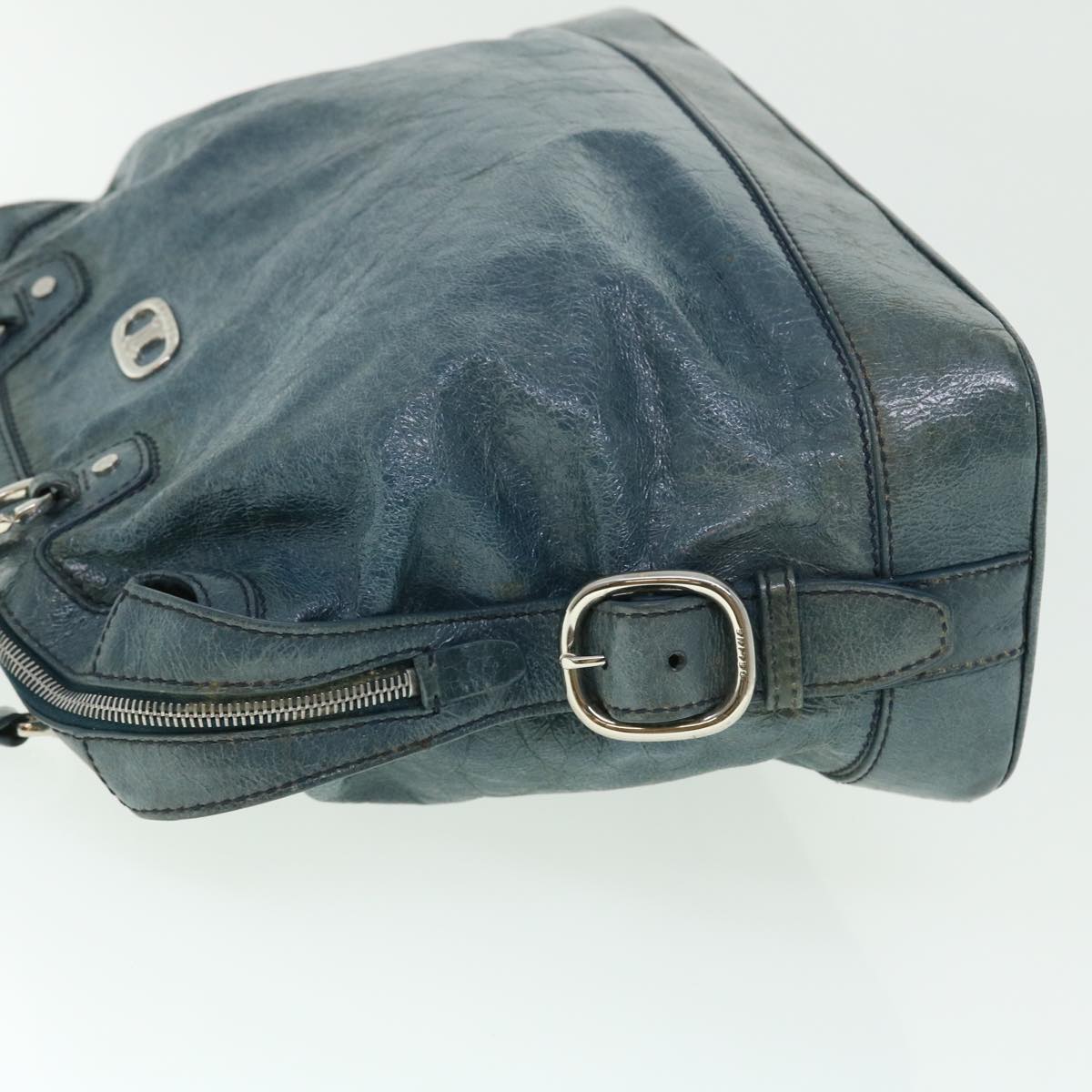 CELINE Shoulder Bag Leather Blue  ar10025B