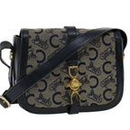 CELINE C Macadam Canvas Shoulder Bag Navy  ar10062