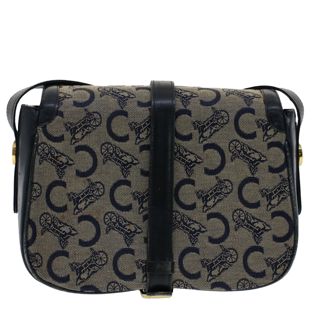 CELINE C Macadam Canvas Shoulder Bag Navy  ar10062