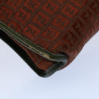 FENDI Zucchino Canvas Clutch Bag Vintage Brownar10173