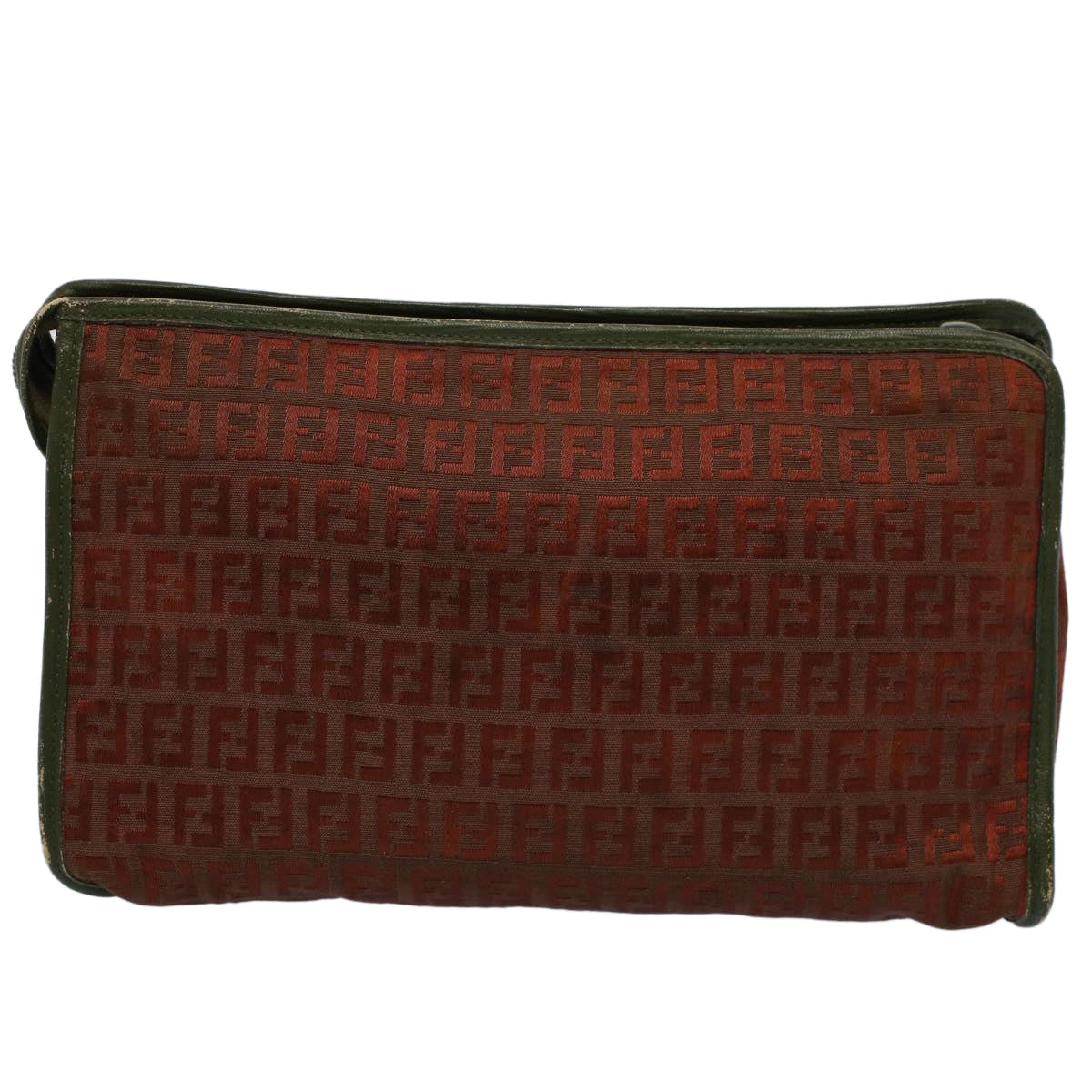 FENDI Zucchino Canvas Clutch Bag Vintage Brownar10173