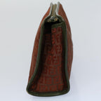 FENDI Zucchino Canvas Clutch Bag Vintage Brownar10173