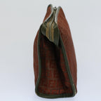 FENDI Zucchino Canvas Clutch Bag Vintage Brownar10173