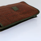 FENDI Zucchino Canvas Clutch Bag Vintage Brownar10173