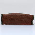 FENDI Zucchino Canvas Clutch Bag Vintage Brownar10173