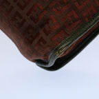 FENDI Zucchino Canvas Clutch Bag Vintage Brownar10173