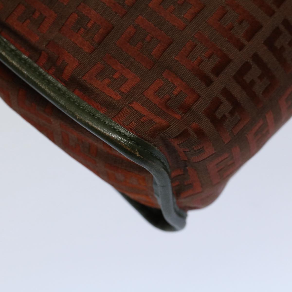 FENDI Zucchino Canvas Clutch Bag Vintage Brownar10173