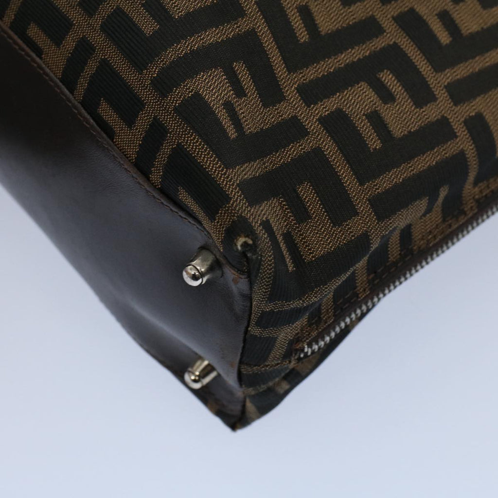 FENDI Zucca Canvas Shoulder Bag Black Brownar10174