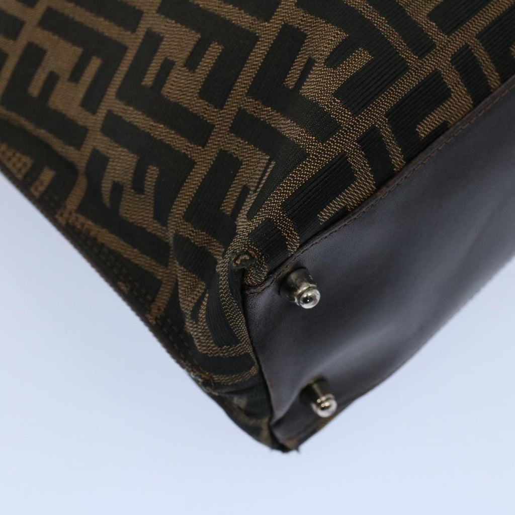 FENDI Zucca Canvas Shoulder Bag Black Brownar10174