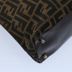 FENDI Zucca Canvas Shoulder Bag Black Brownar10174