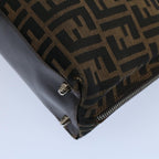 FENDI Zucca Canvas Shoulder Bag Black Brownar10174
