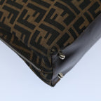 FENDI Zucca Canvas Shoulder Bag Black Brownar10174