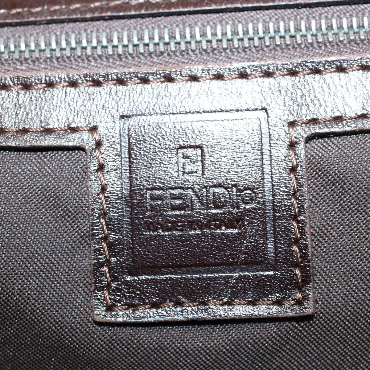 FENDI Zucca Canvas Shoulder Bag Black Brownar10174