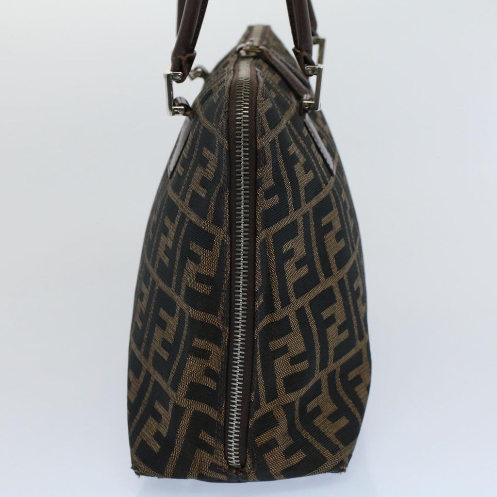 FENDI Zucca Canvas Shoulder Bag Black Brownar10174