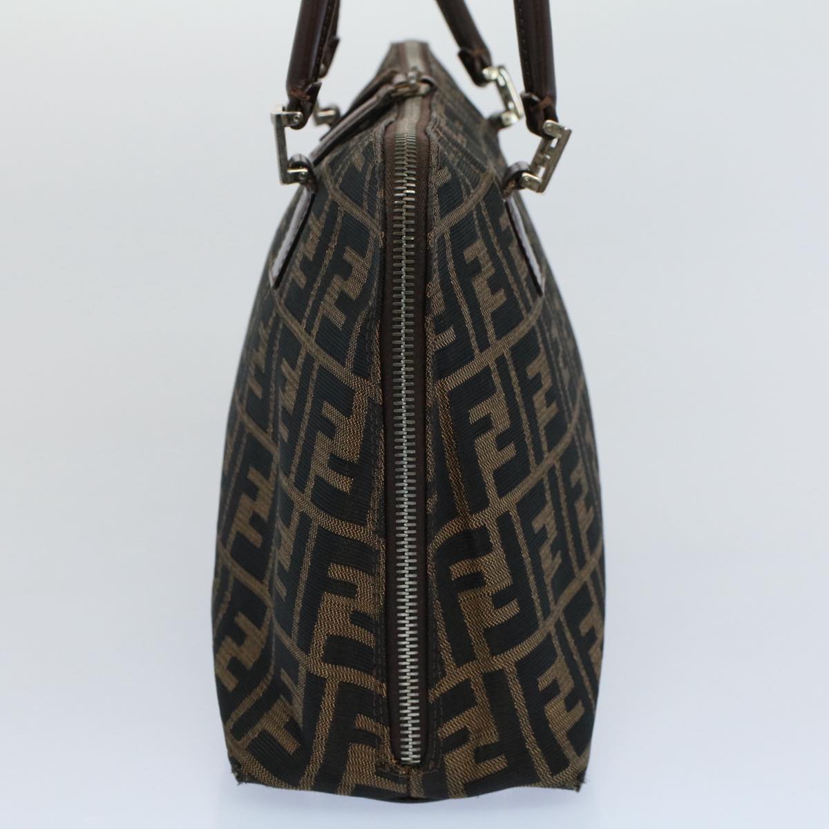 FENDI Zucca Canvas Shoulder Bag Black Brownar10174