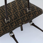 FENDI Zucca Canvas Shoulder Bag Black Brownar10174