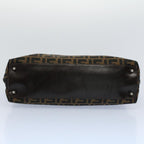 FENDI Zucca Canvas Shoulder Bag Black Brownar10174