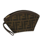 FENDI Zucca Canvas Pouch Black Brownar10187