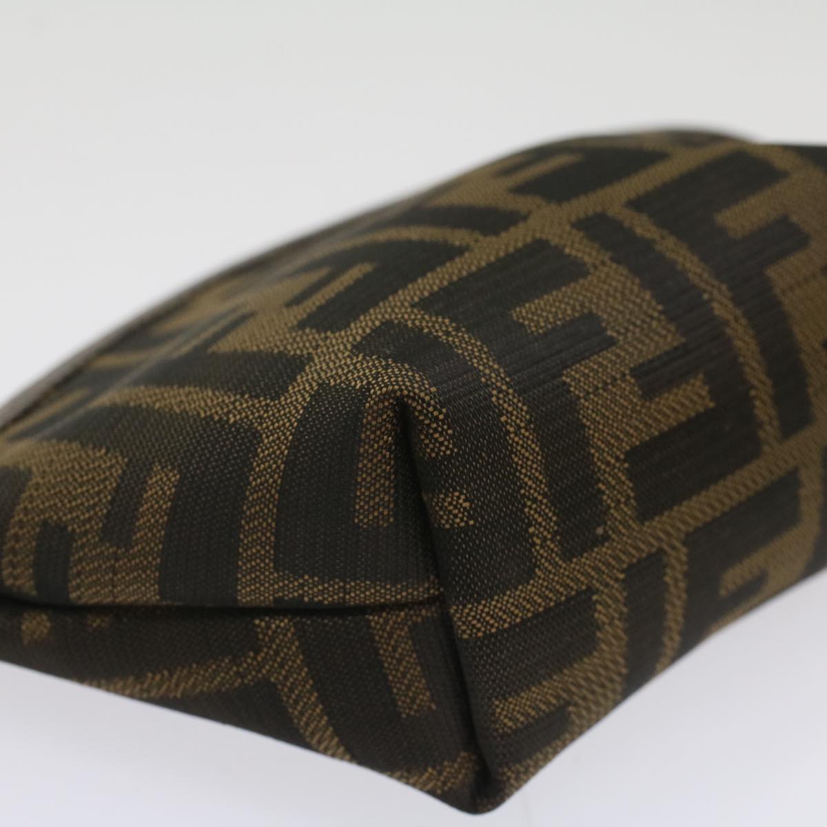 FENDI Zucca Canvas Pouch Black Brownar10187