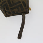 FENDI Zucca Canvas Pouch Black Brownar10187