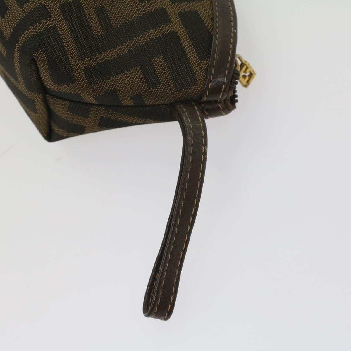 FENDI Zucca Canvas Pouch Black Brownar10187