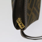 FENDI Zucca Canvas Pouch Black Brownar10187