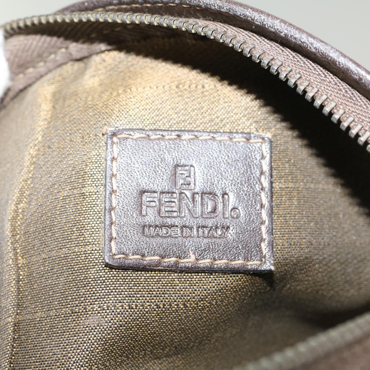 FENDI Zucca Canvas Pouch Black Brownar10187