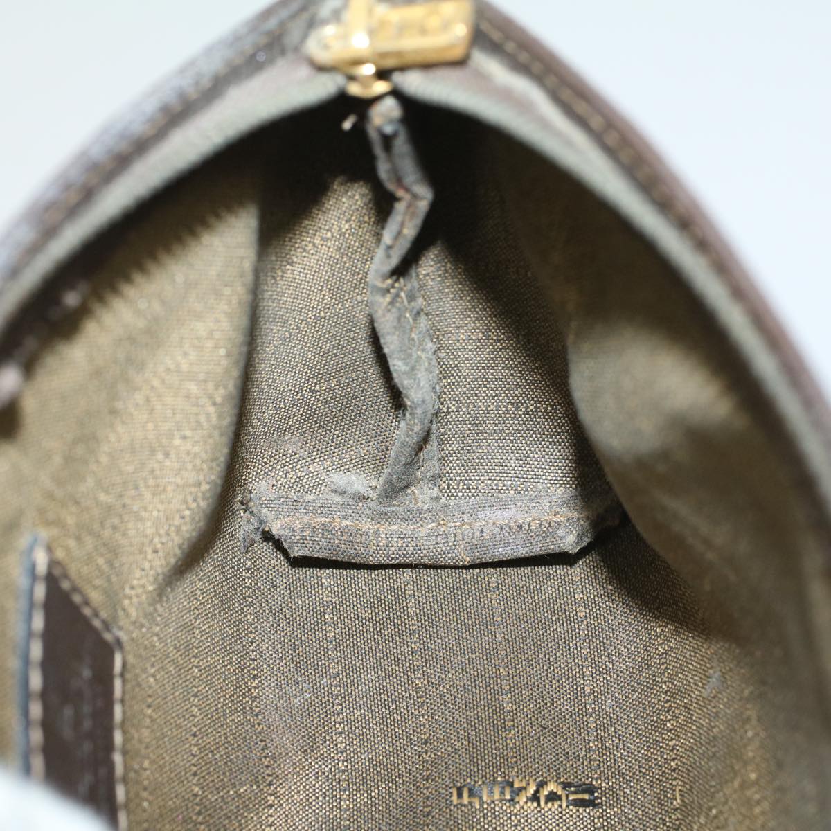FENDI Zucca Canvas Pouch Black Brownar10187